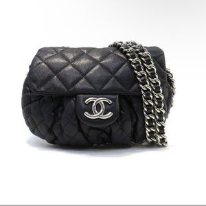 Chanel Matrasse Chain Around Lambskin Black Leather Shoulder Bag
